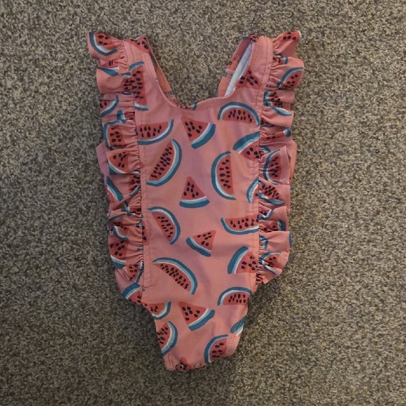Watermelon Print Kids Swimsuit - Picture 1 of 4